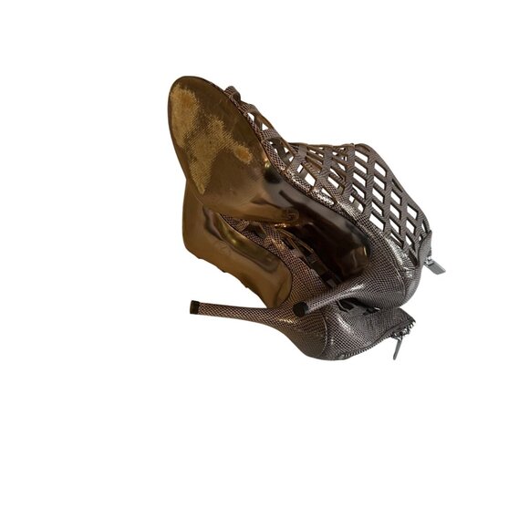 Michael Michael Kors silver gladiator leather heels size 9M - Picture 5 of 6